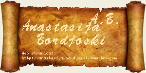 Anastasija Borđoški vizit kartica